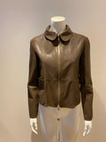 Bully Brown Leather Short Jacket in Brown Size UK 10 US 6  I 42 ladies