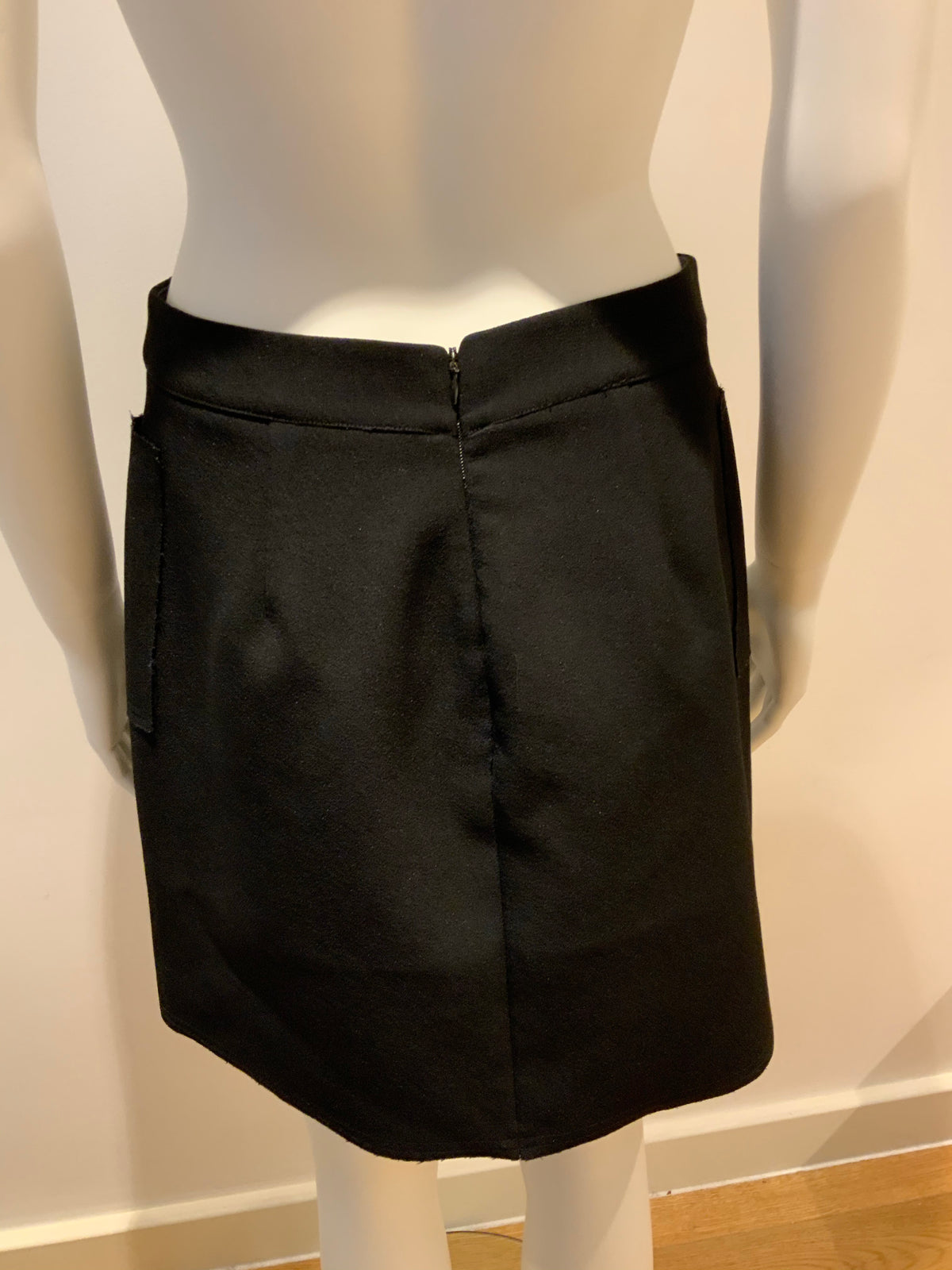 Topshop Black Mini Skirt Side Pockets UK 16 US 12 EU 44 ladies