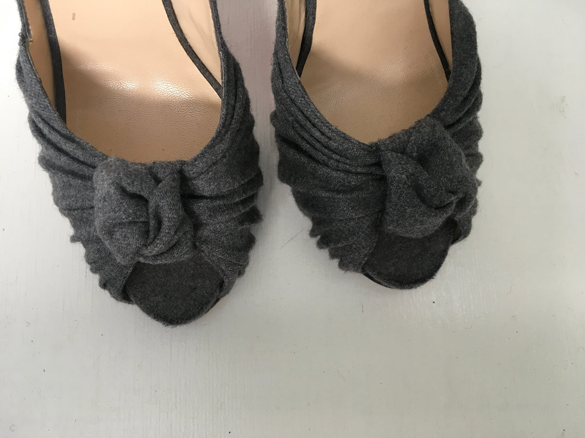 Christian Louboutin WOOL Lady Gres Knot Pumps Shoes Size 38 1/2 UK 5.5 US 8.5 Ladies