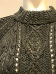 Polo RALPH LAUREN Metallic Cable Knit Oversized Sweater Jumper Dres Size S small ladies