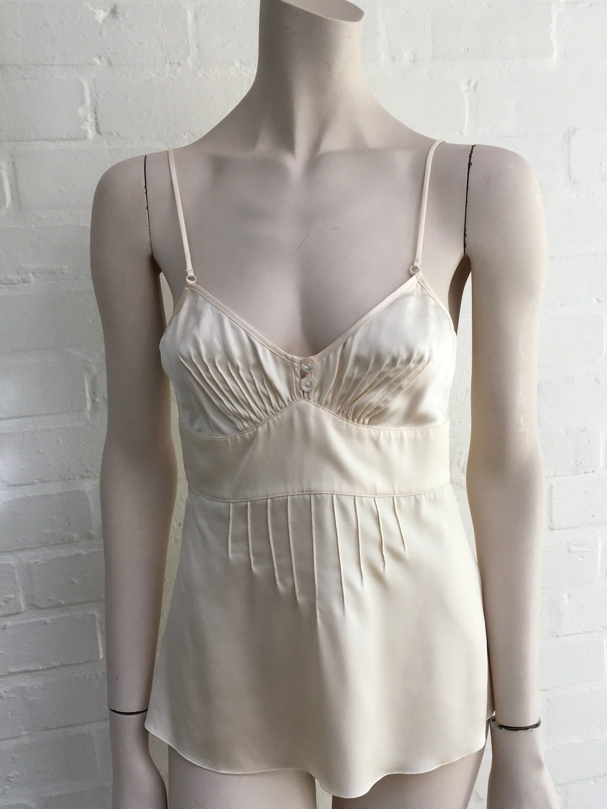 CHANEL Ivory Silk Camisole Cropped Top F 36 UK 9 US 4 ladies