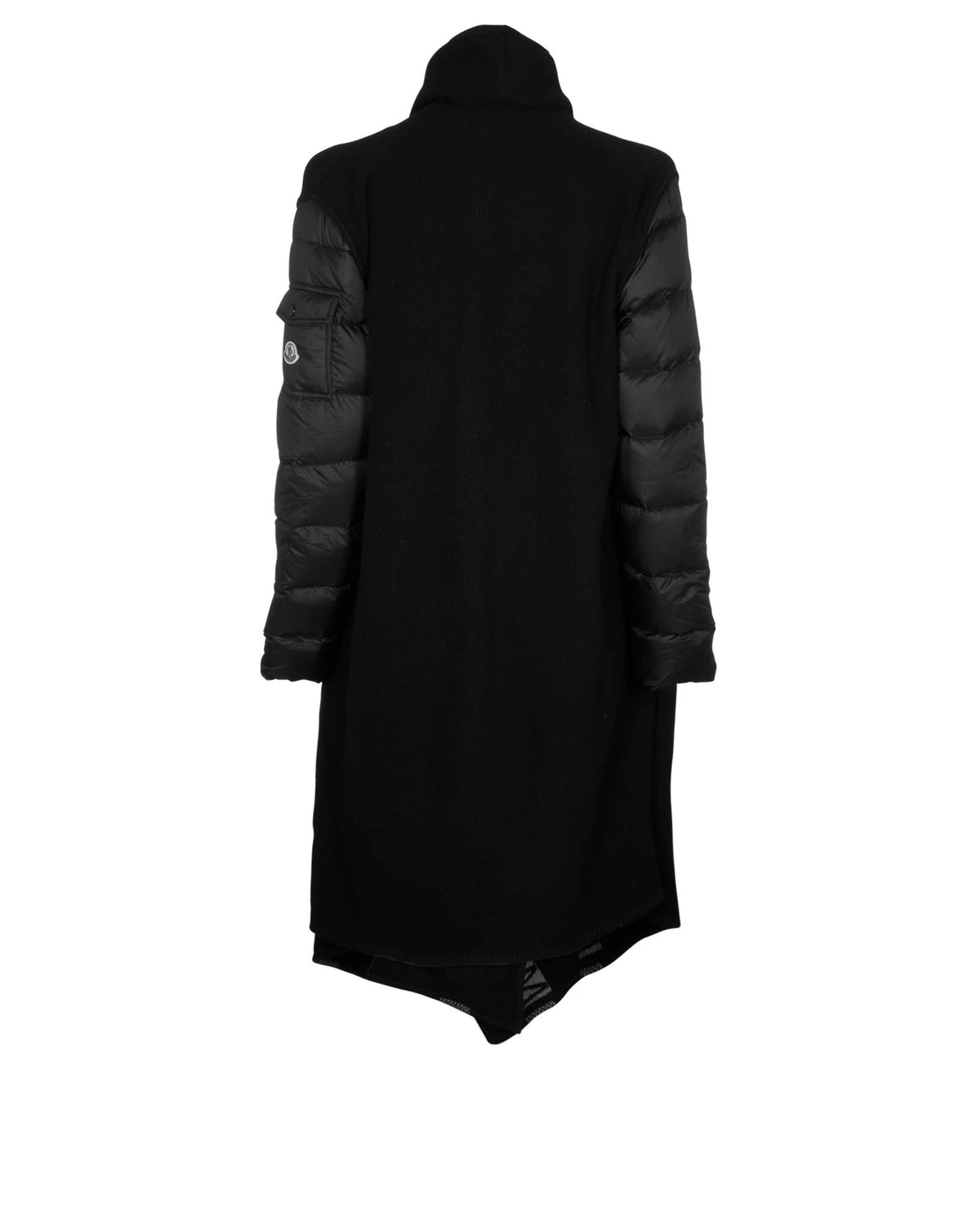MONCLER Mantella Down Puffer Sleeve & Wool Cape Coat In Black Size L large ladies