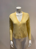 JIGSAW Womens Pure Cashmere Yellow Thin Knit Cardigan Size XS ladies