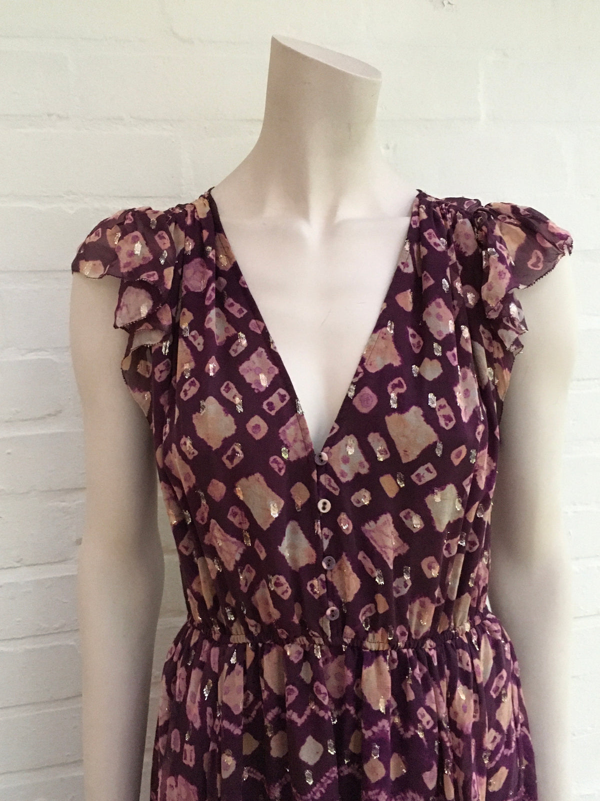 Ulla Johnson Aurelie Fil CoupÉ Midi Dress In Purple Size UK 8 US 4 ladies