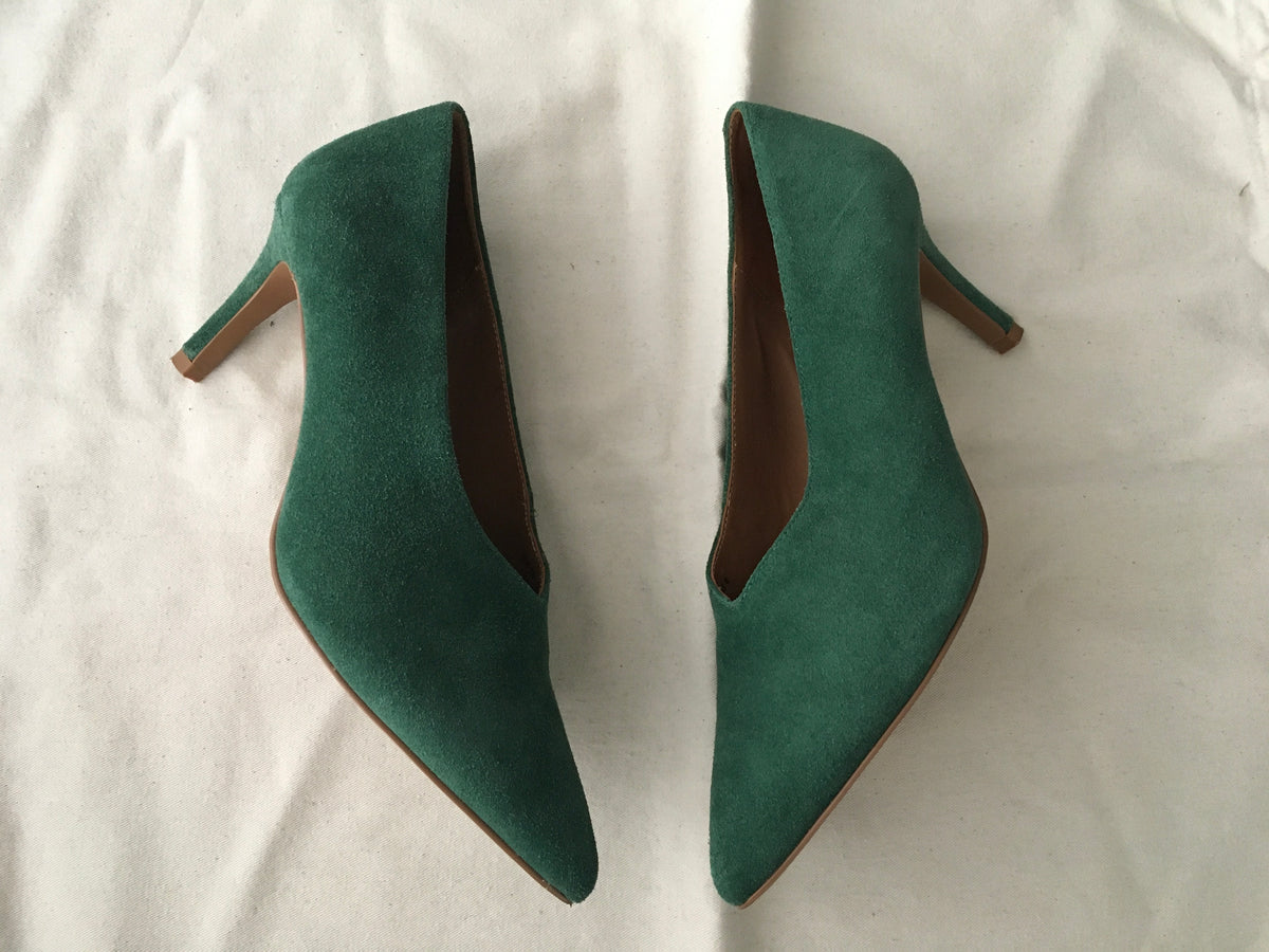 & Other Stories Los Angeles Green Suede Pumps Shoes EU 38 UK 5 US 8 ladies