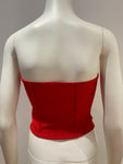 Pretty Little Thing DUSTY RED BANDAGE HOOK AND EYE CORSET Size UK 8 US 4 S small ladies