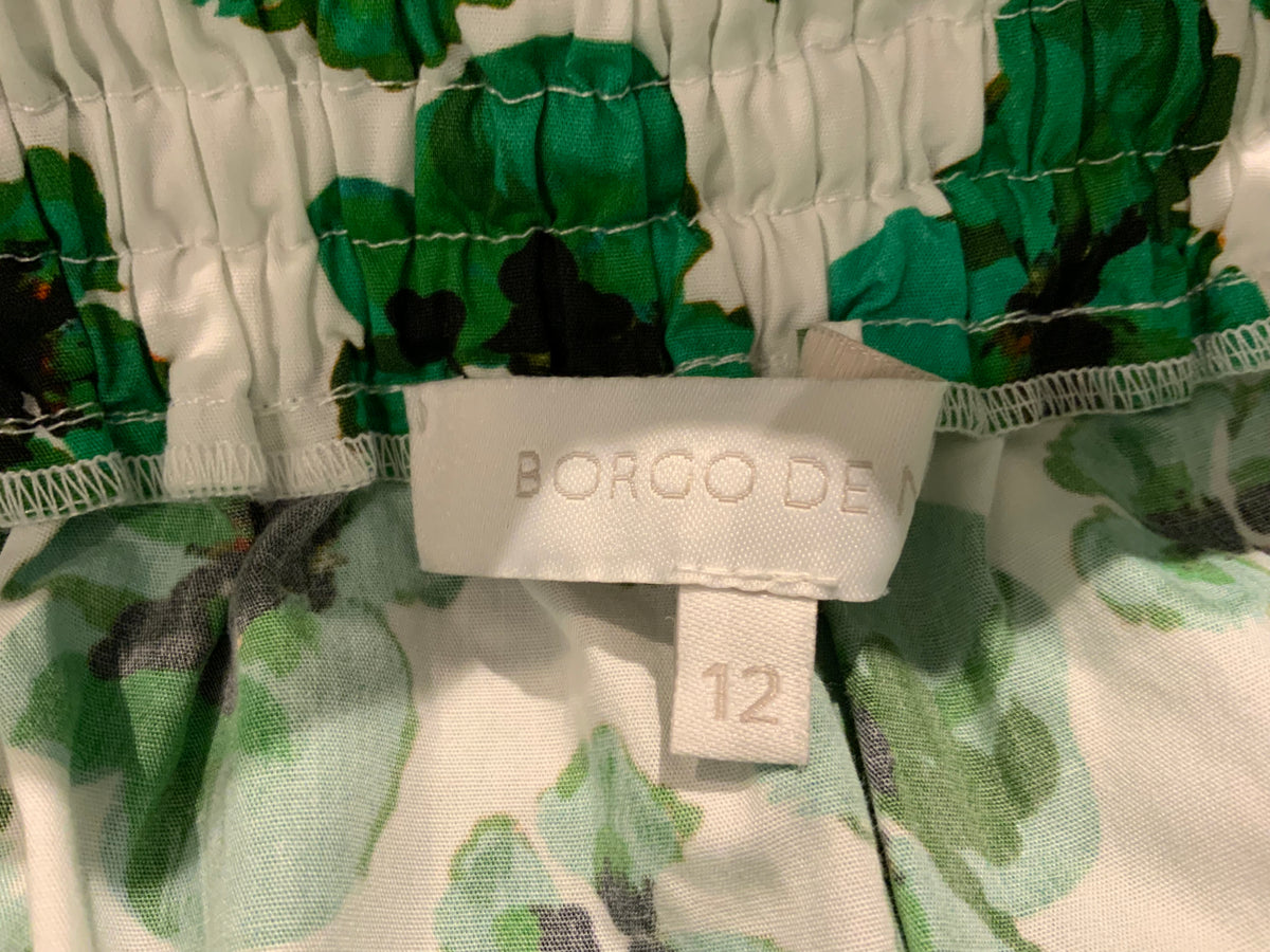 Borgo De Nor Green Mila Cotton Poplin Midi Dress Size UK 12 US 8 ladies
