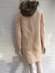TARA JARMON Wool Raccoon Fur Detachable Lining COAT JACKET Ladies