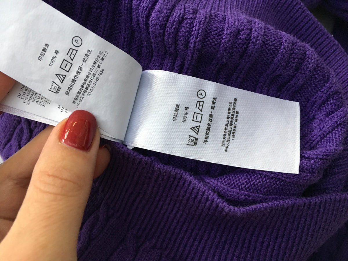 Ralph Lauren Polo purple cable knit sweater jumper 5 years old Children