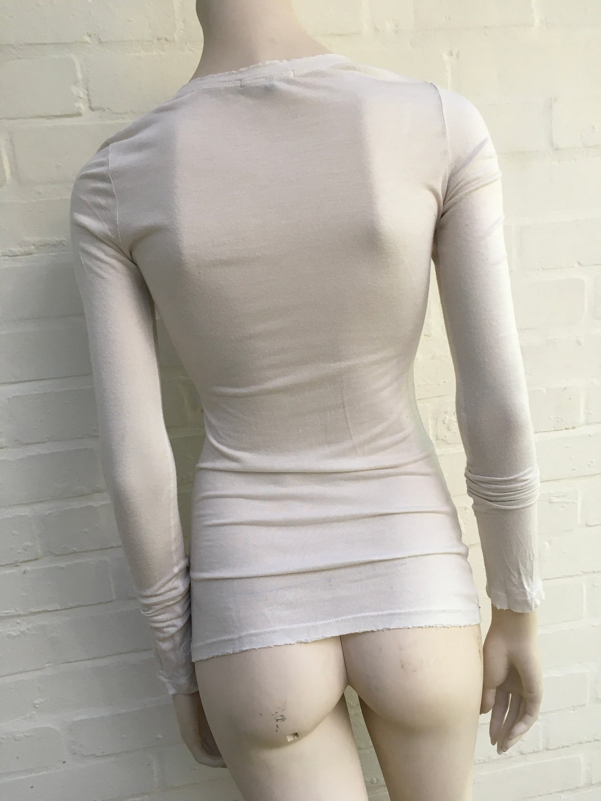 James Perse Los Angeles Sheer Slub Long Sleeve Crew Top Size 1 S ladies