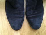 DIOR Navy Suede Leather Shearling Fur Cannage Flat Boots Size 36 UK 3 US 6 ladies