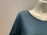 JIGSAW Womens Silk &Linen Turquoise T shirt Size S small ladies