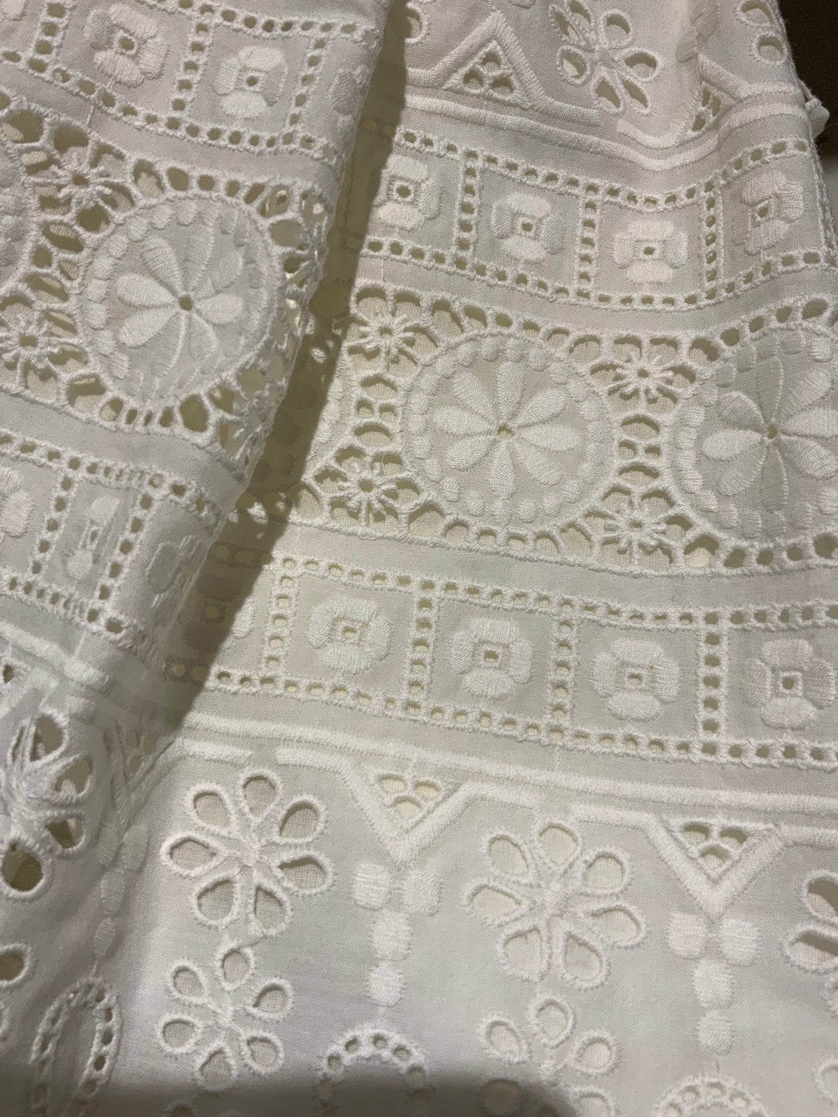 ZIMMERMANN Kali Embroidered Cotton Ivory Dress Size 0P Petite ladies