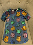 Stella McCartney KIDS Girls' Blue Shell Print Sequins Denim Dress Size 6 years children