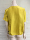 Hermès Hermes Paris Yellow Printed Silk Blouse Top F 36 UK 8 US 4 Ladies