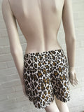 Stella McCartney Women's Brown Leopard Printed Linen Shorts Ladies