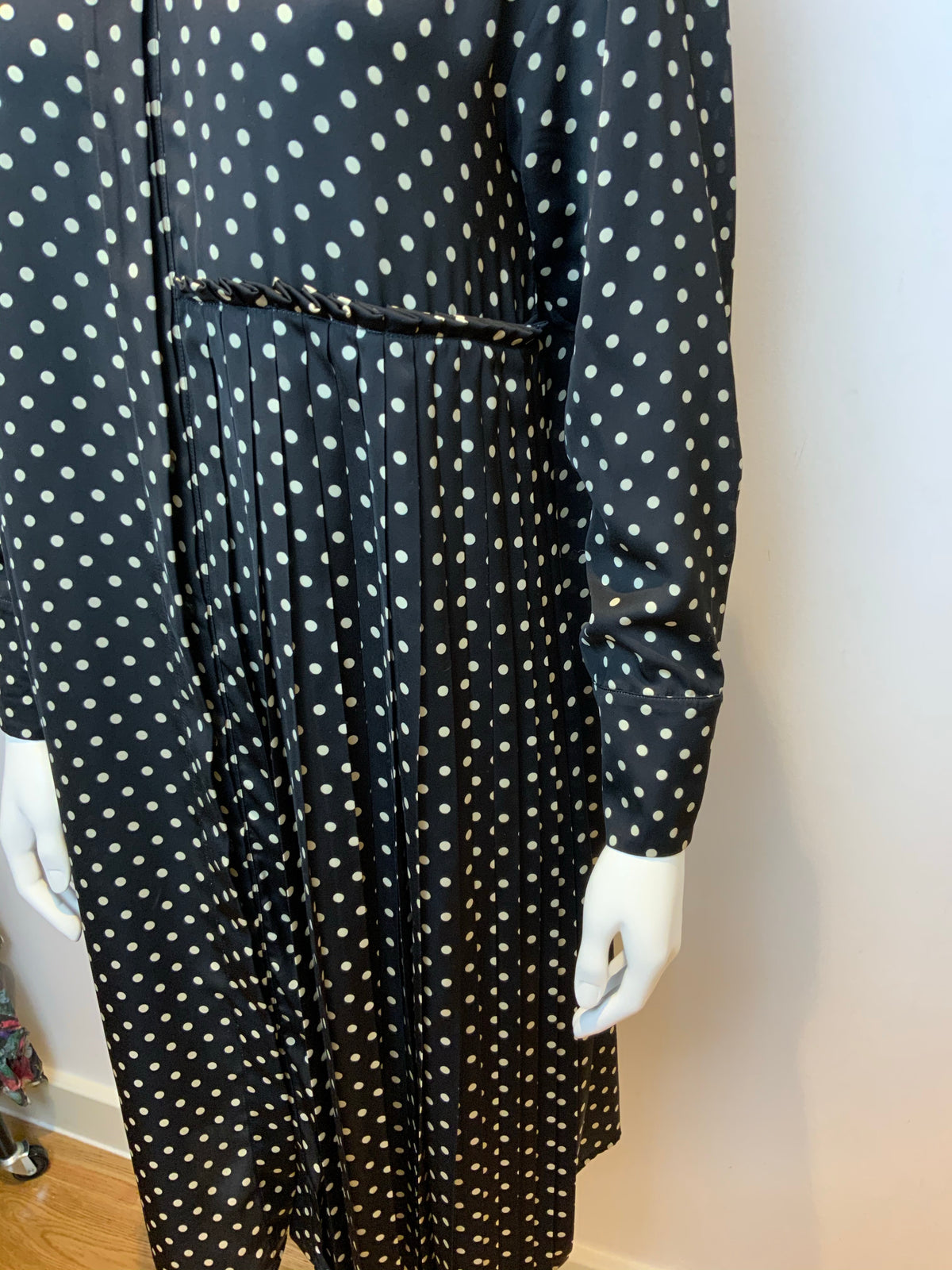 P.A.R.O.S.H laundry Polka Dots Oversized Shirt Pleated Dress SIZE XS ladies