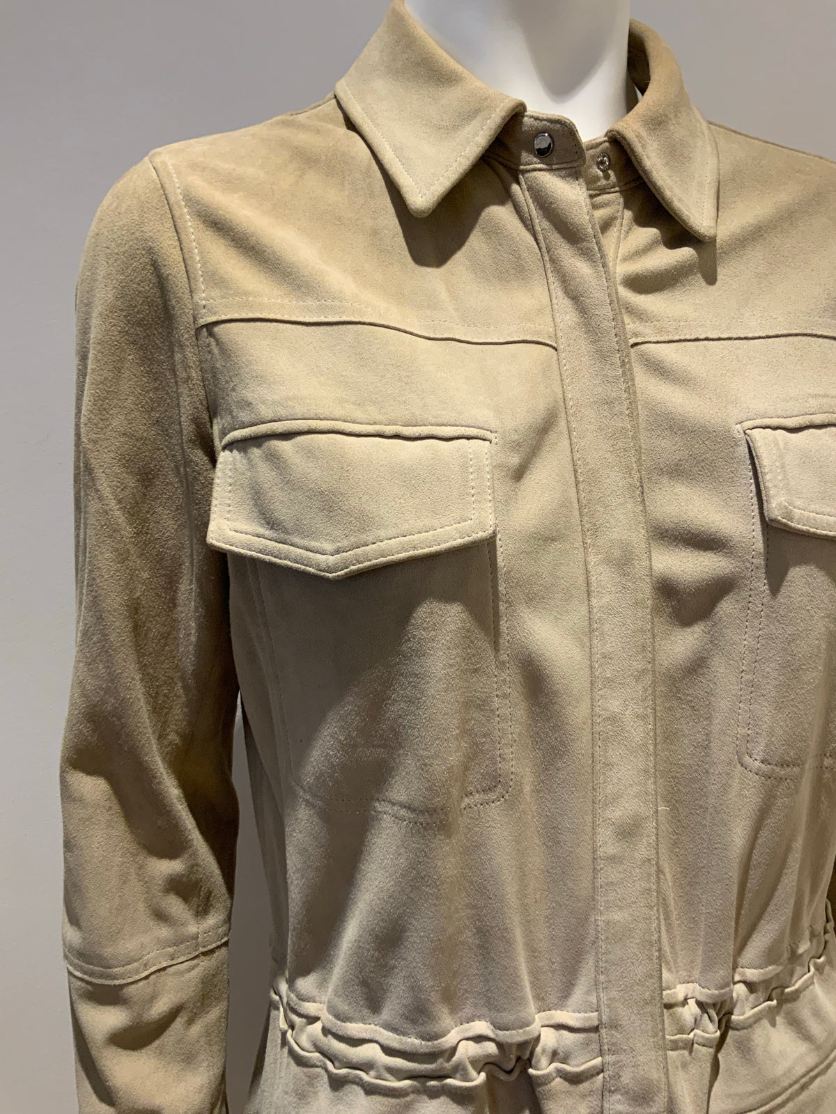 VINCE Women's Tan Nubuck Suede Safari Jacket Size S small ladies