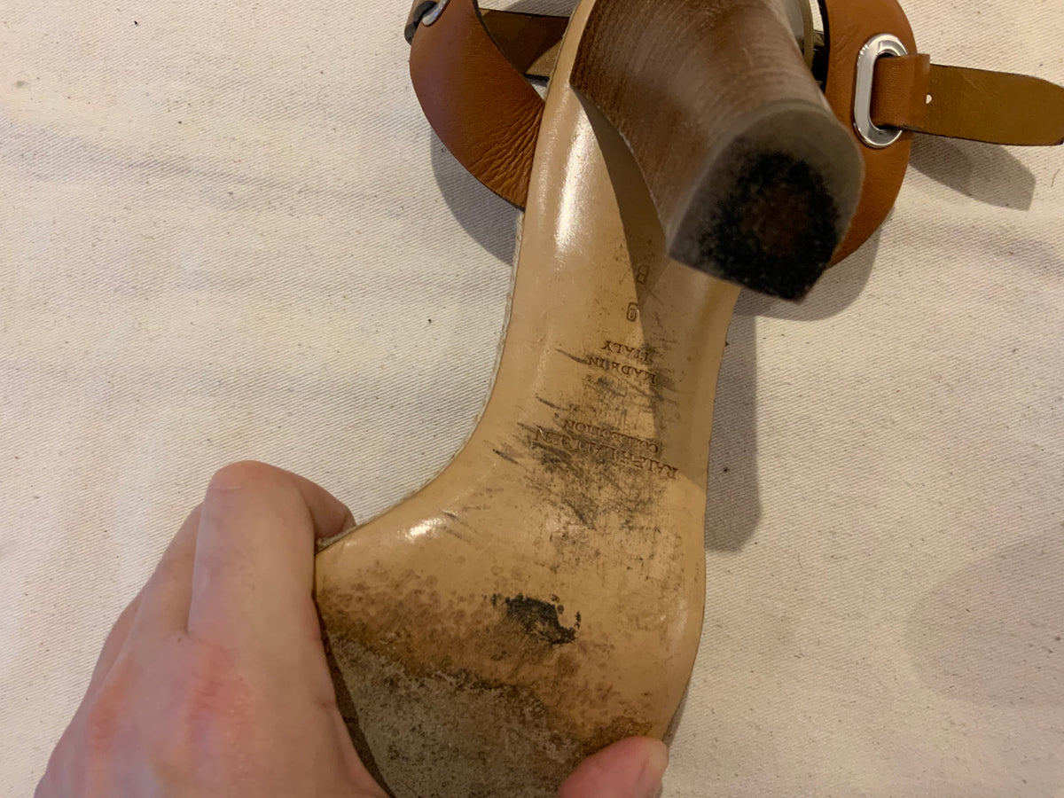 Ralph Lauren Collection Brown Leather Sandals Size 9 UK 6 39 ladies