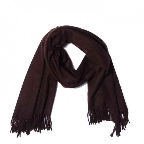 Hermès Solid Cashmere Scarf Brown Men