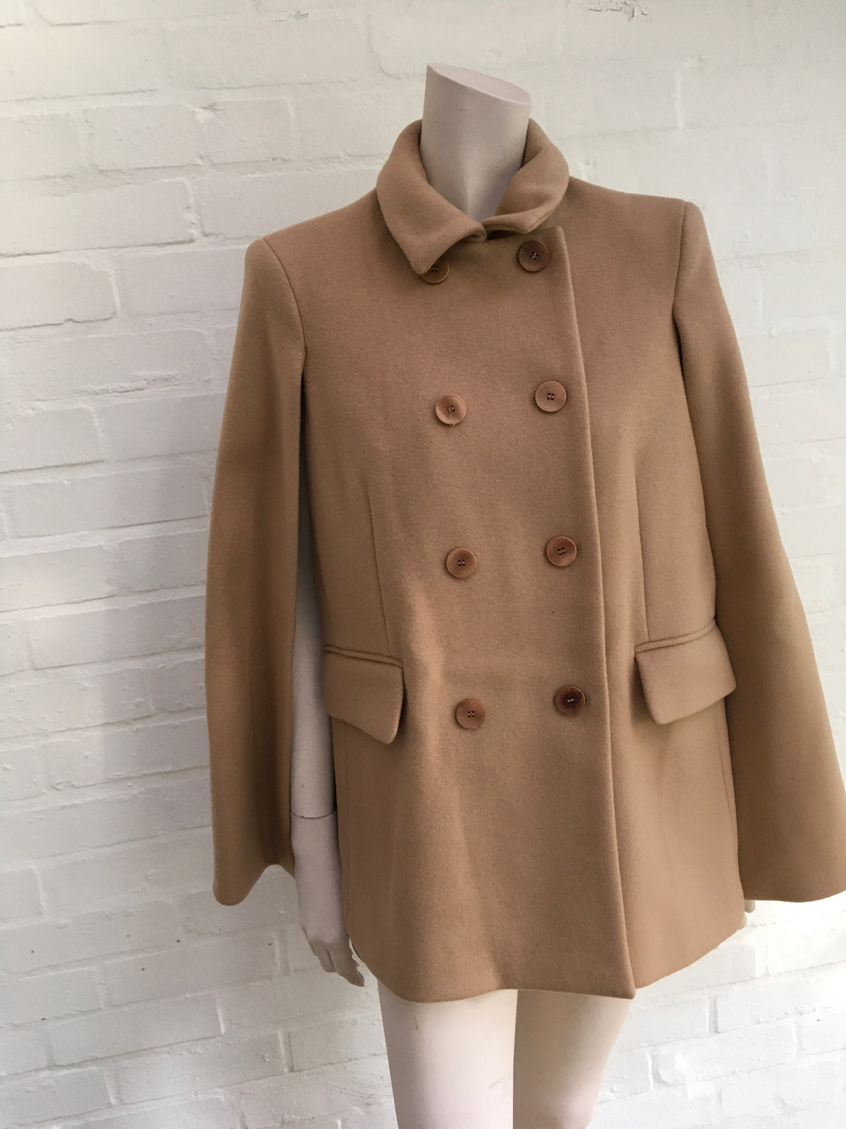 Maje Double-breasted wool and cashmere-blend felt cape coat Size F 38 UK 10 US 6 Ladies