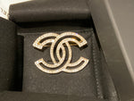 Chanel 2022 Latest Collection Crystals CC Brooch Light Gold ladies