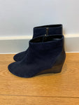 RUSSELL & BROMLEY AQUATALIA Ankle Boots Navy Suede Leather Shoes 40 1/2 UK 7.5 ladies