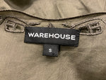 Warehouse khaki embroidered sleeveless dress Size S small LADIES