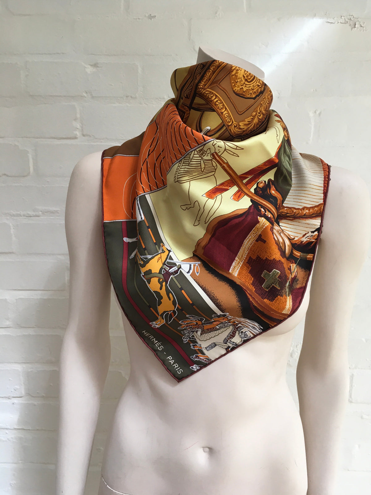 Hermès HERMES SCARF Carre en Carres 90cm Silk Twill Scarf ICONIC ladies