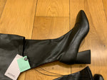 MONKI Over the Knee Black Thigh-high Faux Leather Boots Size 39 UK 6 US 9 ladies