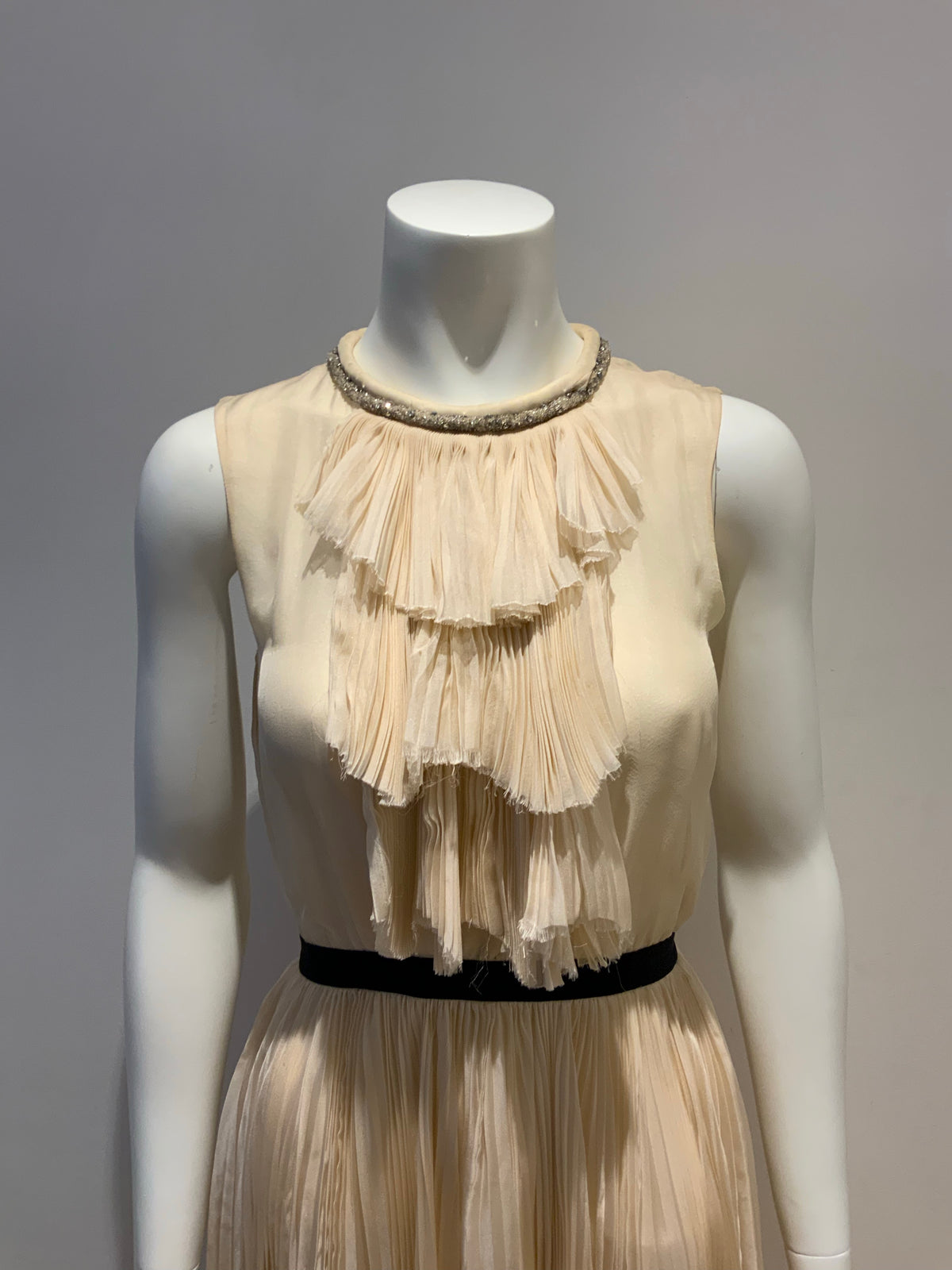 JILL STUART Ivory Pleated Silk Evening Dress Size US 2 UK 4 XS Most Beautiful ladies