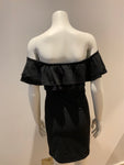 Black Ruffle Off Shoulders Mini Dress Size XS ladies