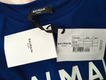 Balmain blue logo cropped T-shirt Size XS ladies