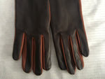 Gizelle Renee Runaway Izumi Brown & Tan Long Leather Gloves Size 7 Ladies