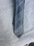 CHANEL Grey Logo Print Tie 100% AUTHENTIC Men