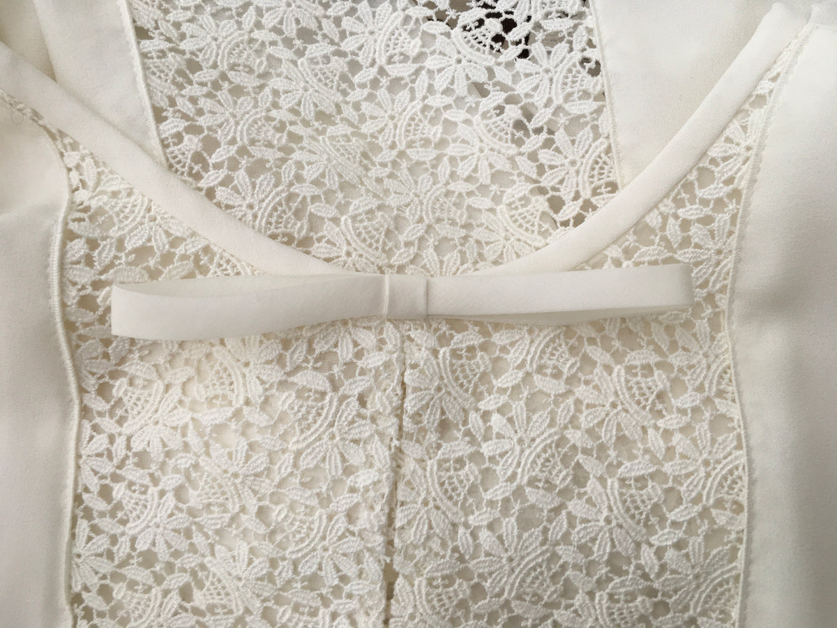 Giambattista Valli RUNAWAY Lace-paneled silk-crepe dress Size I 42 UK 10 US 6 ladies