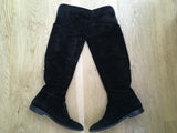 Sergio Rossi Over The Knee Tall Suede Black Boots Size 36 UK 3 US 6 ladies