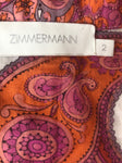 ZIMMERMANN PEGGY PAISLEY PRINT LONG SLEEVELESS SHIRT Dress Size 2 M medium ladies