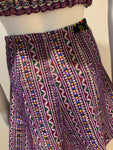 All Things Mochi Purple Hand Embroidered Set Skirt Matching Top SIZE S SMALL ladies