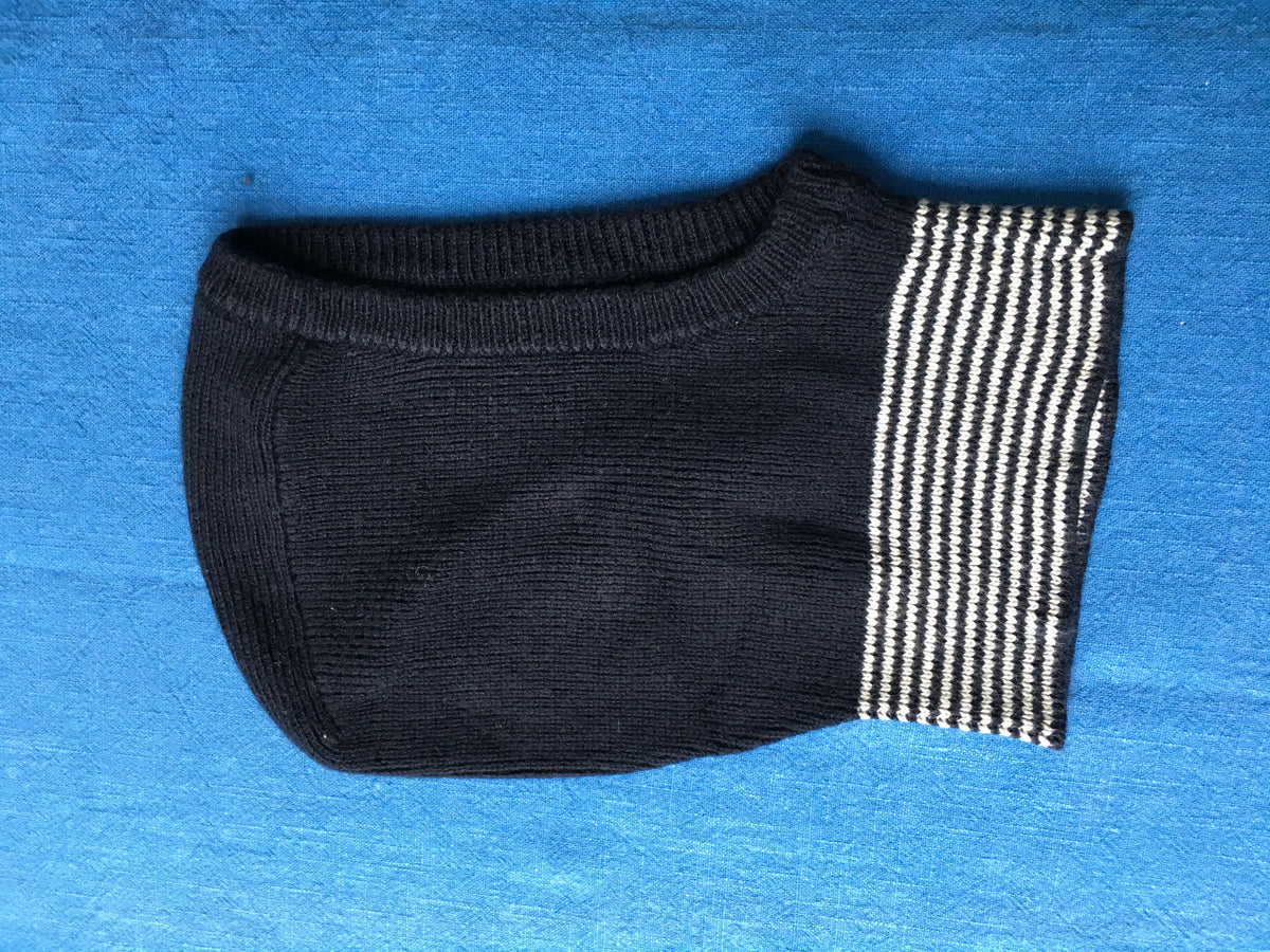 Petit Bateau Boy's navy blue milleraies balaclava knit hat Children
