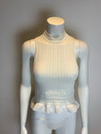 3.1 Phillip Lim Runaway white sleeveless knitted peplum top Size XS ladies