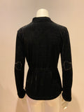 Lounge Lover Black Velvet Zip Sweatshirt Size M medium ladies