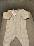 The Green Sheep Organic Cable Knit All in One Outfit Baby Grow 0-3 month children