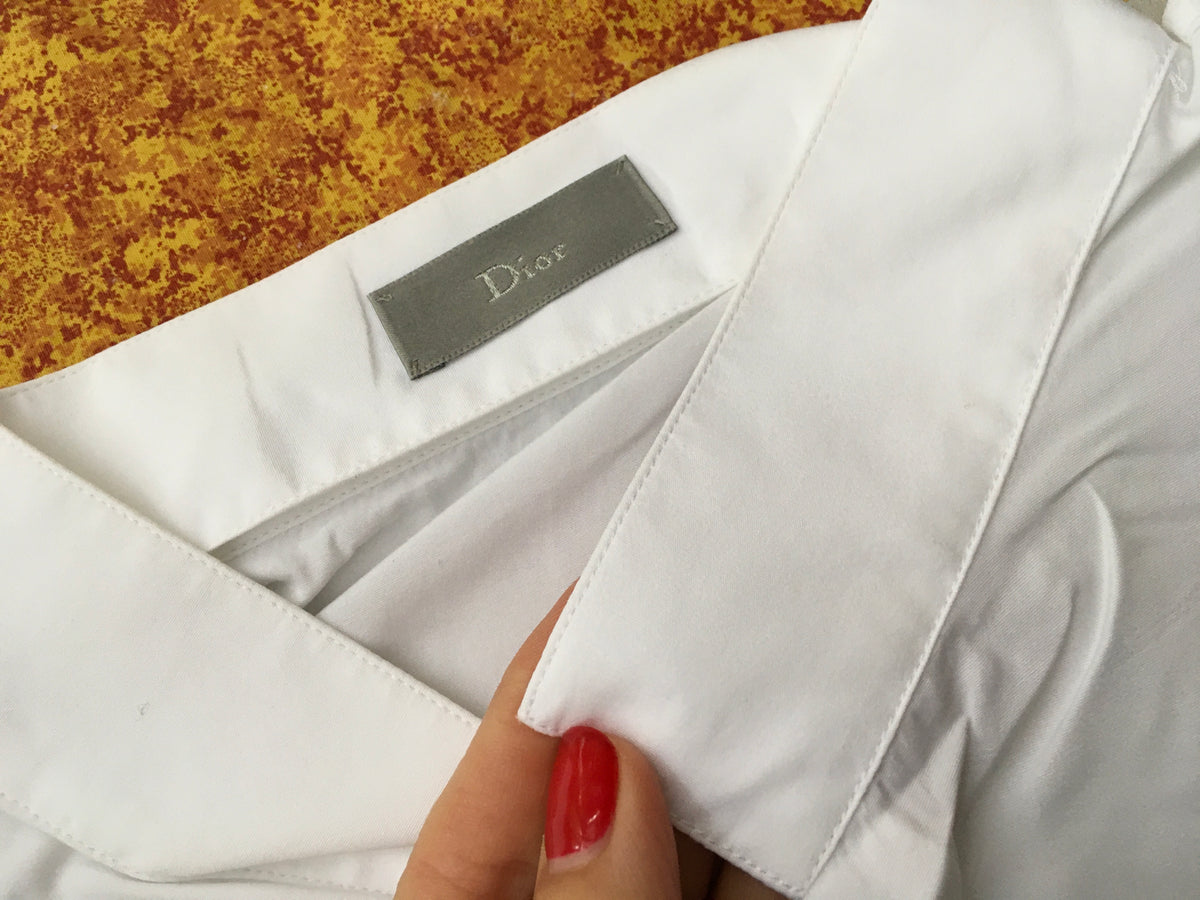 DIOR TUXEDO SHIRT LONG SLEEVE BUTTON-UP FRENCH CUFF 44 17 1/2" Men