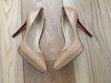 Christian Louboutin Pigalle Plato 120 nude-leather pumps shoes Size 38.5 ladies