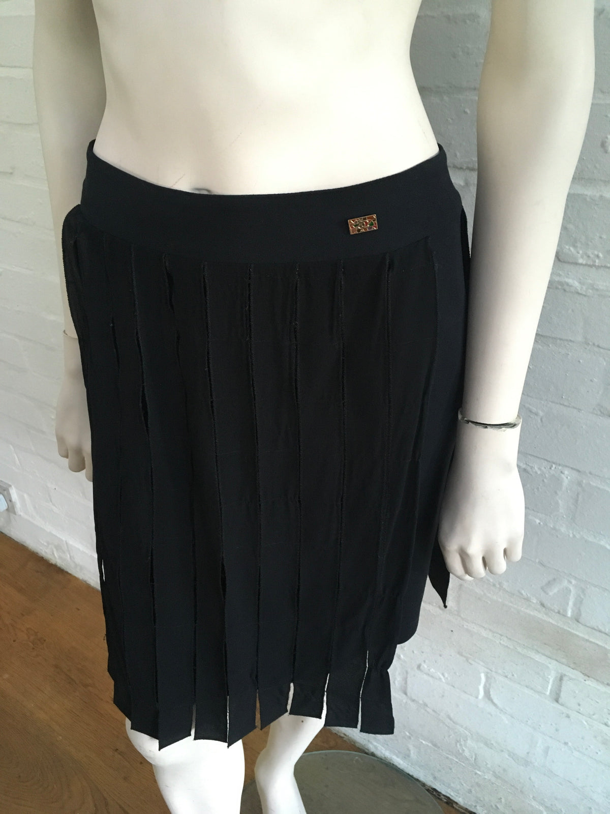 CHANEL Paris-Byzance Black Knee-Length Skirt Ladies