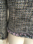 CHANEL : Tweed Collarless Jacket Blazer Wool Ladies