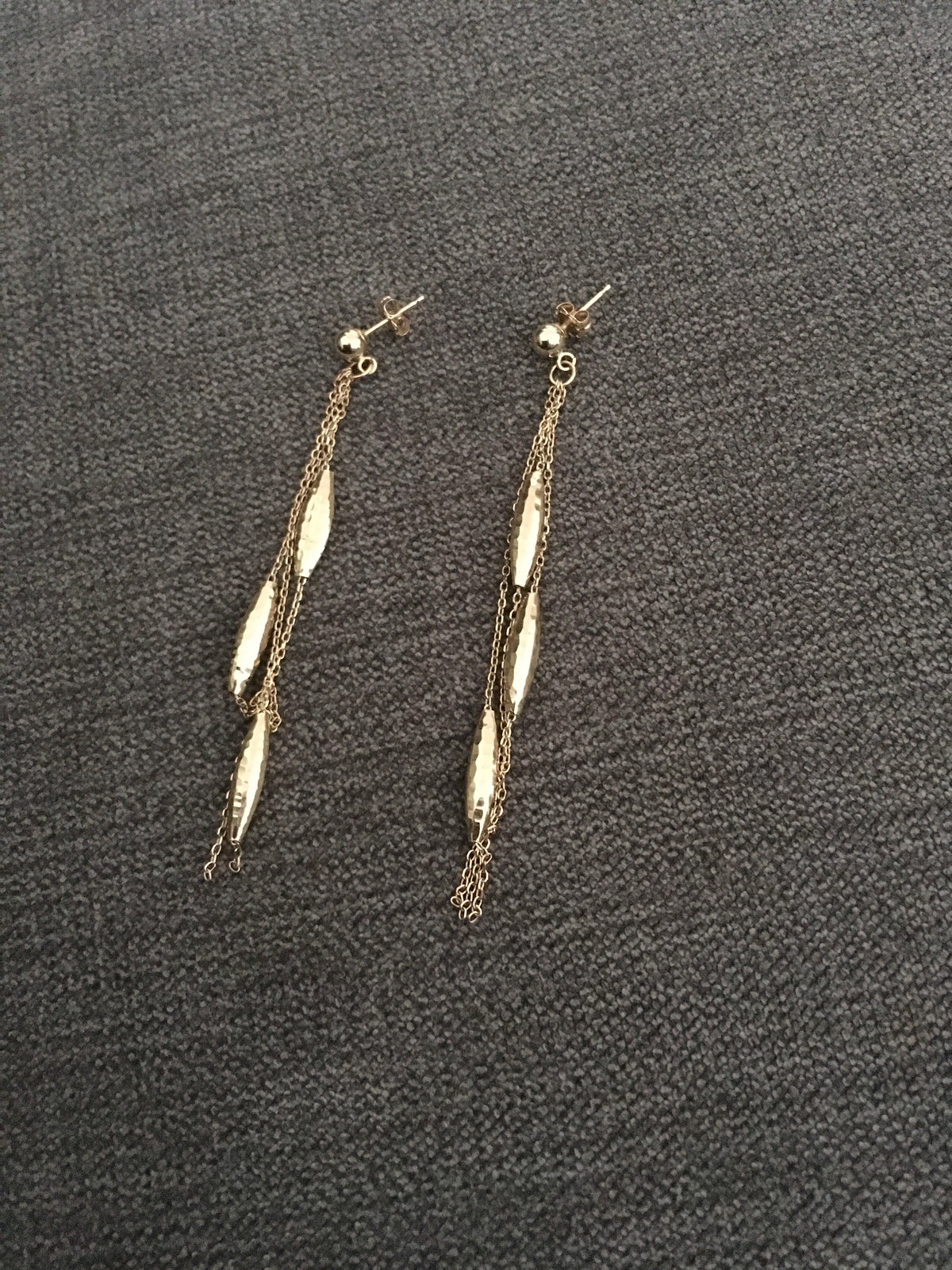 14K 14ct 585 Yellow Gold 14K Drop Earrings ladies