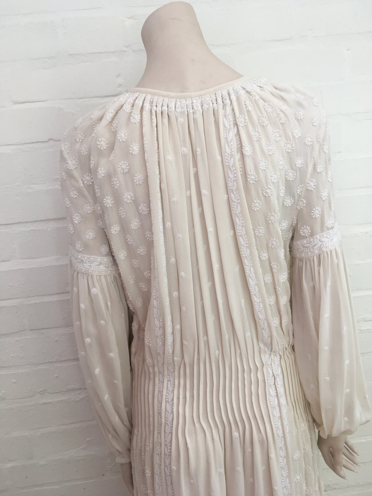 Talitha 'Fiona' off-white embroidered silk-crepe maxi dress Size M medium ladies