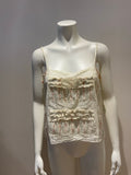 RALPH LAUREN Cropped Roses Ruffle Spaghetti Strap Tank Top Size S small ladies